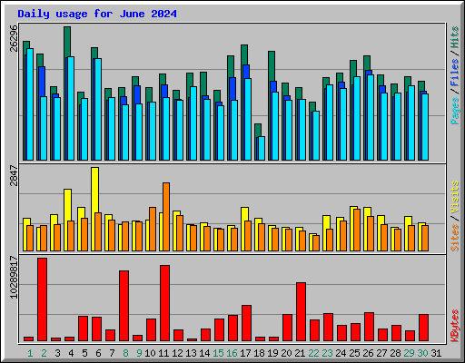 Daily usage for June 2024