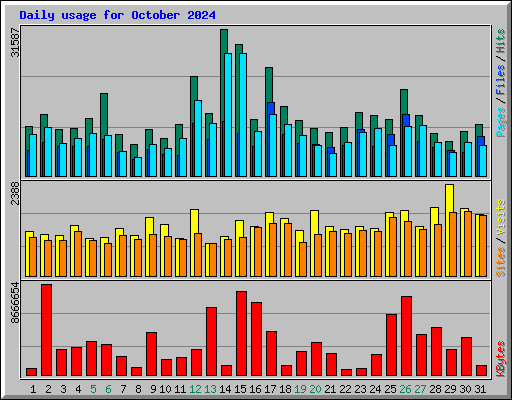 Daily usage for October 2024
