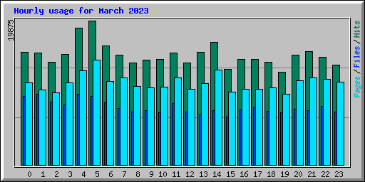 Hourly usage for March 2023