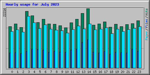 Hourly usage for July 2023