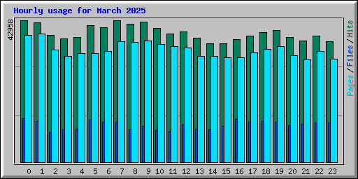 Hourly usage for March 2025
